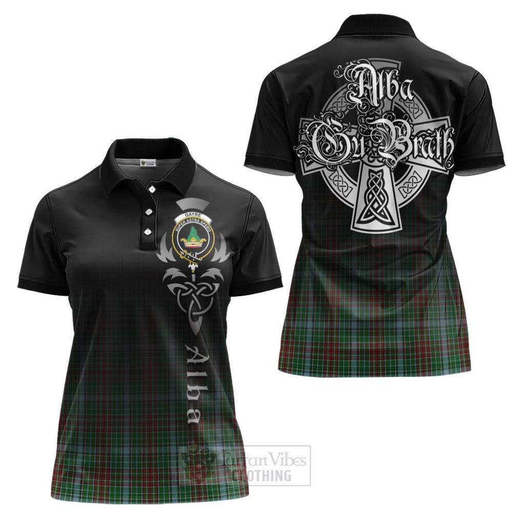 Tartan Vibes Clothing Gayre Tartan Women's Polo Shirt Featuring Alba Gu Brath Family Crest Celtic Inspired