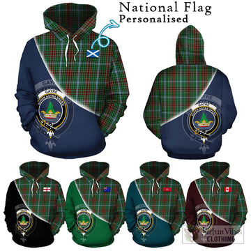 Gayre Tartan Hoodie with Personalised National Flag and Family Crest Half Style