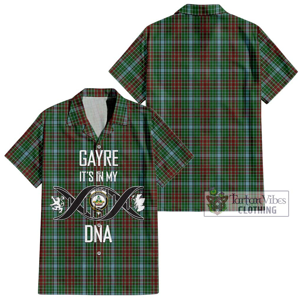 Gayre Tartan Short Sleeve Button Shirt with Family Crest DNA In Me Style Kid - Tartanvibesclothing Shop