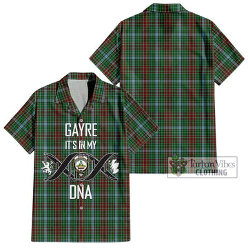 Gayre Tartan Short Sleeve Button Shirt with Family Crest DNA In Me Style