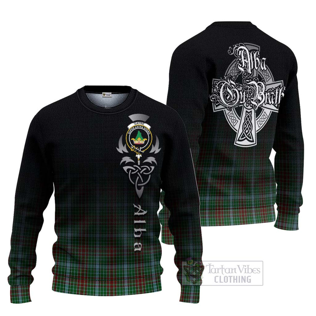 Tartan Vibes Clothing Gayre Tartan Knitted Sweater Featuring Alba Gu Brath Family Crest Celtic Inspired