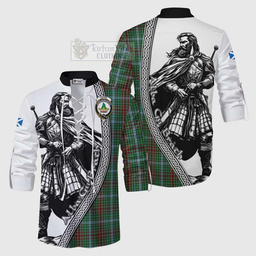 Gayre Tartan Clan Crest Ghillie Kilt Shirt with Highlander Warrior Celtic Style