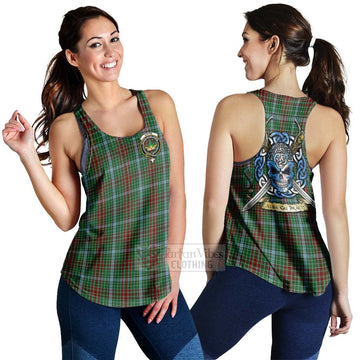 Gayre Tartan Women's Racerback Tanks with Family Crest Celtic Skull Style