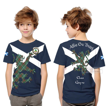 Gayre Tartan Lion Rampant Kid T-Shirt Proudly Display Your Heritage with Alba Gu Brath and Clan Name