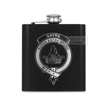 Gayre Crest Hip Flask Set 7oz Black Stainless Steel with A Gift Box