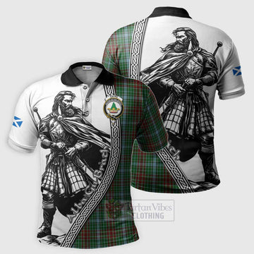 Gayre Tartan Clan Crest Polo Shirt with Highlander Warrior Celtic Style