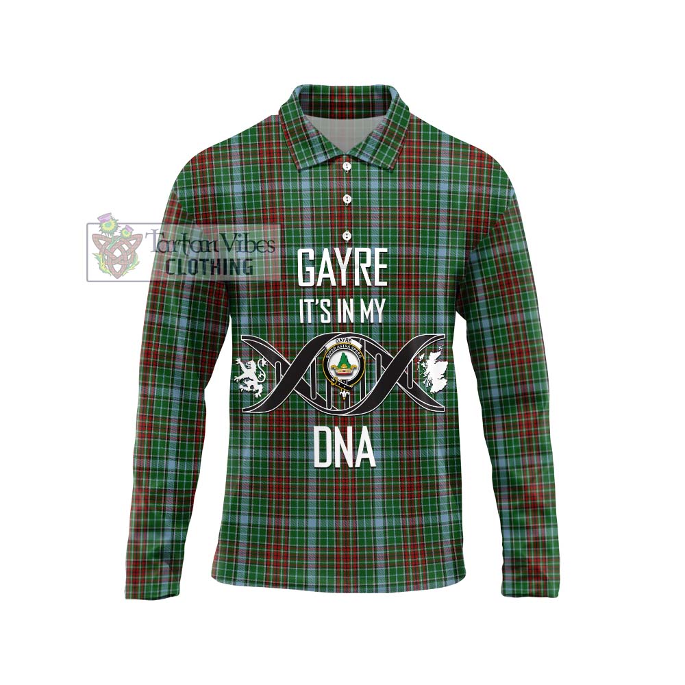 Gayre Tartan Long Sleeve Polo Shirt with Family Crest DNA In Me Style Unisex - Tartanvibesclothing Shop