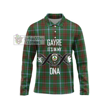 Gayre Tartan Long Sleeve Polo Shirt with Family Crest DNA In Me Style