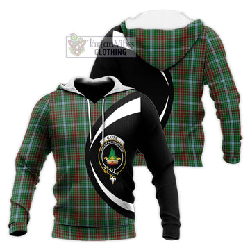 Gayre Tartan Knitted Hoodie with Family Crest Circle Style