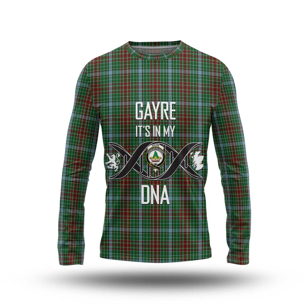 Gayre Tartan Long Sleeve T-Shirt with Family Crest DNA In Me Style Unisex - Tartanvibesclothing Shop