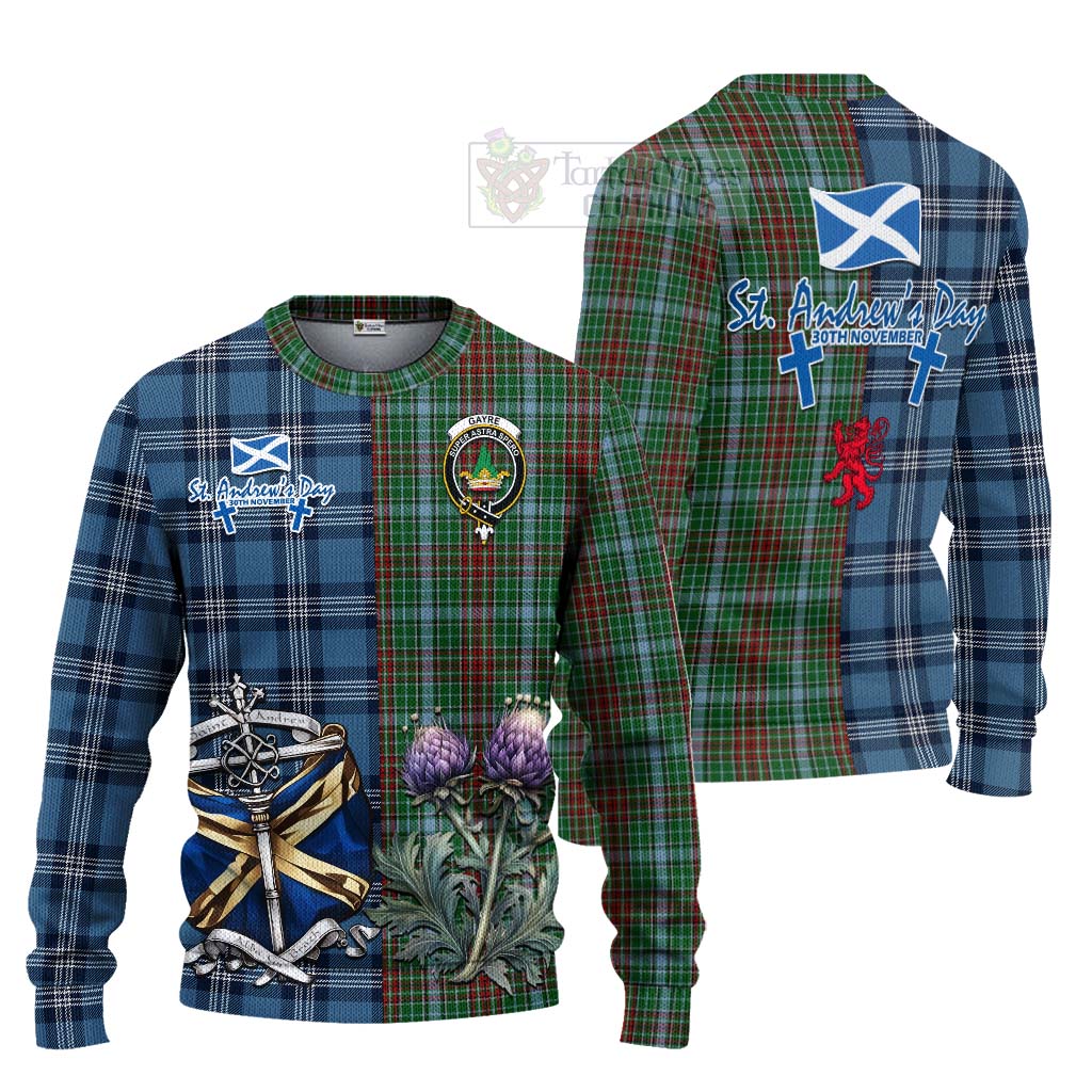 Tartan Vibes Clothing Gayre Tartan Knitted Sweater Happy St. Andrew's Day Half Tartan Style