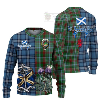 Gayre Tartan Knitted Sweater Happy St. Andrew's Day Half Tartan Style