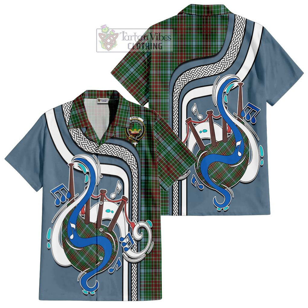 Gayre Tartan Short Sleeve Button Shirt with Epic Bagpipe Style Kid - Tartanvibesclothing Shop