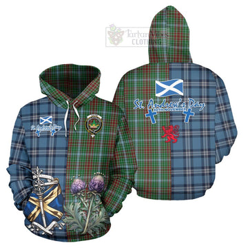 Gayre Tartan Hoodie Happy St. Andrew's Day Half Tartan Style