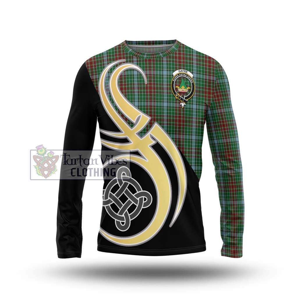 Gayre Tartan Long Sleeve T-Shirt with Family Crest and Celtic Symbol Style Unisex - Tartan Vibes Clothing