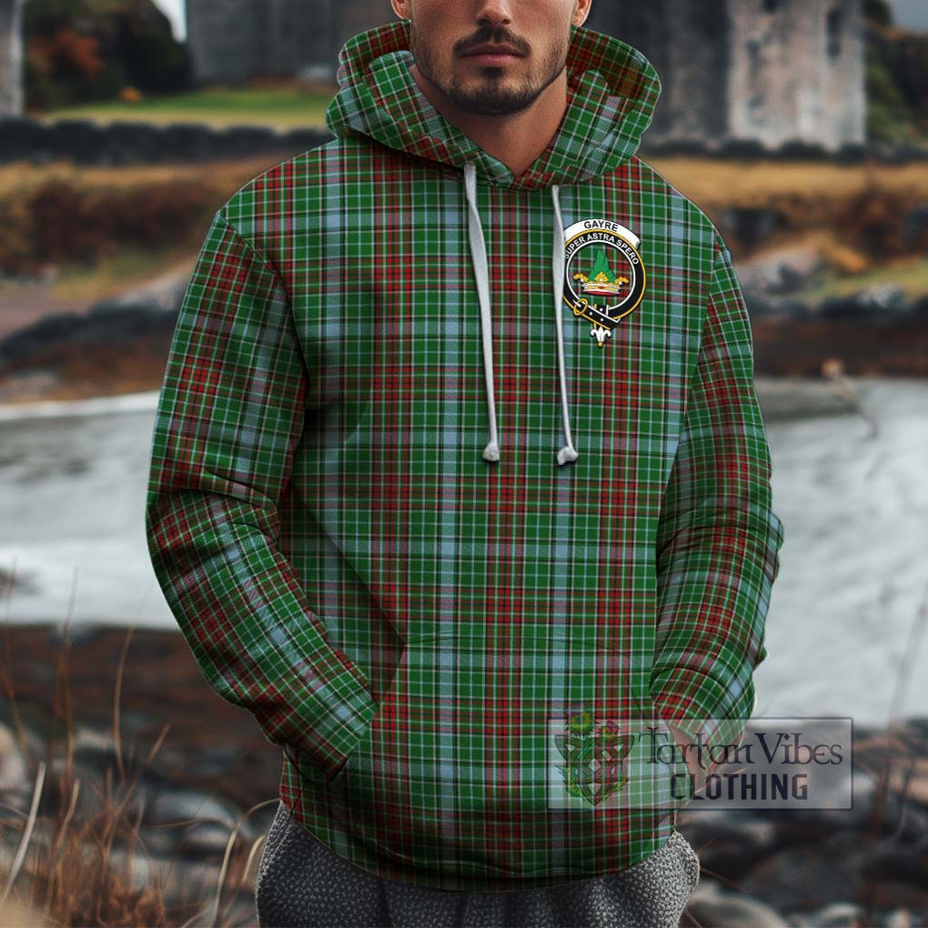 Gayre Tartan Cotton Hoodie with Family Crest Pullover Hoodie XS - Tartan Vibes Clothing