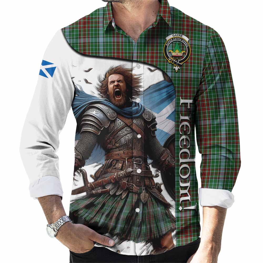 Tartan Vibes Clothing Gayre Crest Tartan Long Sleeve Button Shirt Inspired by the Freedom of Scottish Warrior