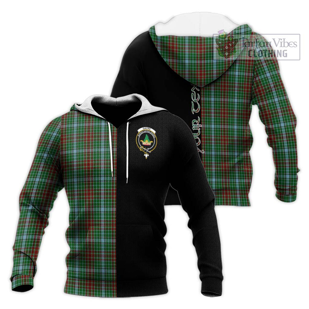 Gayre Tartan Knitted Hoodie with Family Crest and Half Of Me Style Unisex Knitted Pullover Hoodie - Tartanvibesclothing Shop