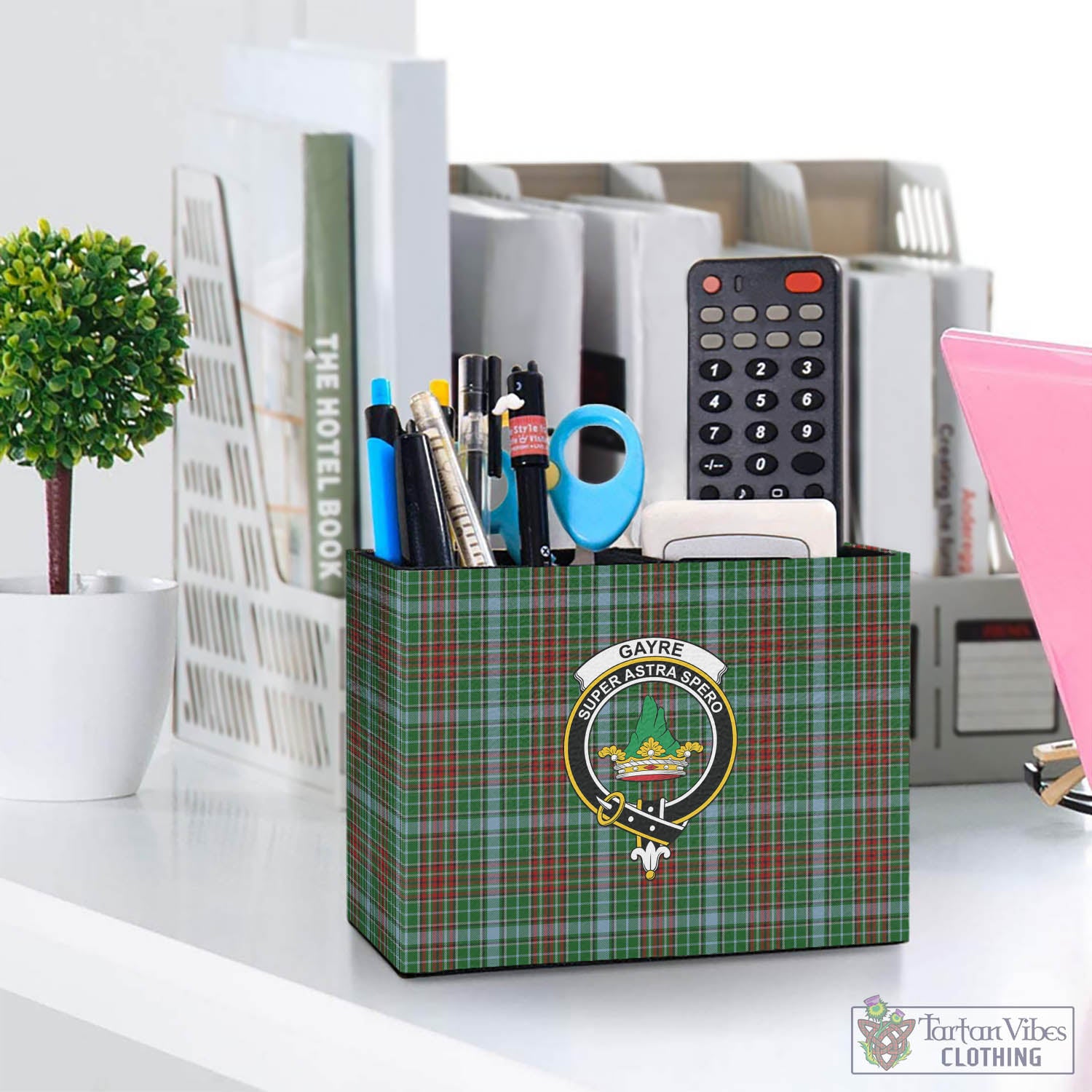 Tartan Vibes Clothing Gayre Tartan Pen Holder with Family Crest