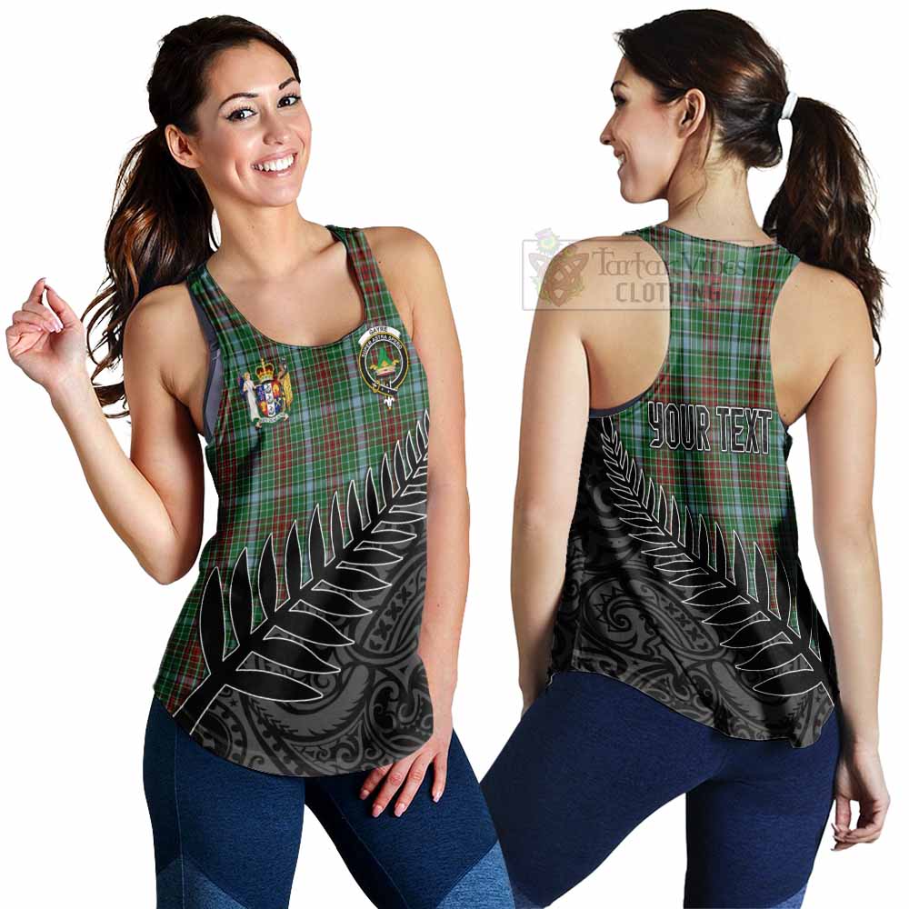 Tartan Vibes Clothing Gayre Crest Tartan Women's Racerback Tanks with New Zealand Silver Fern Half Style