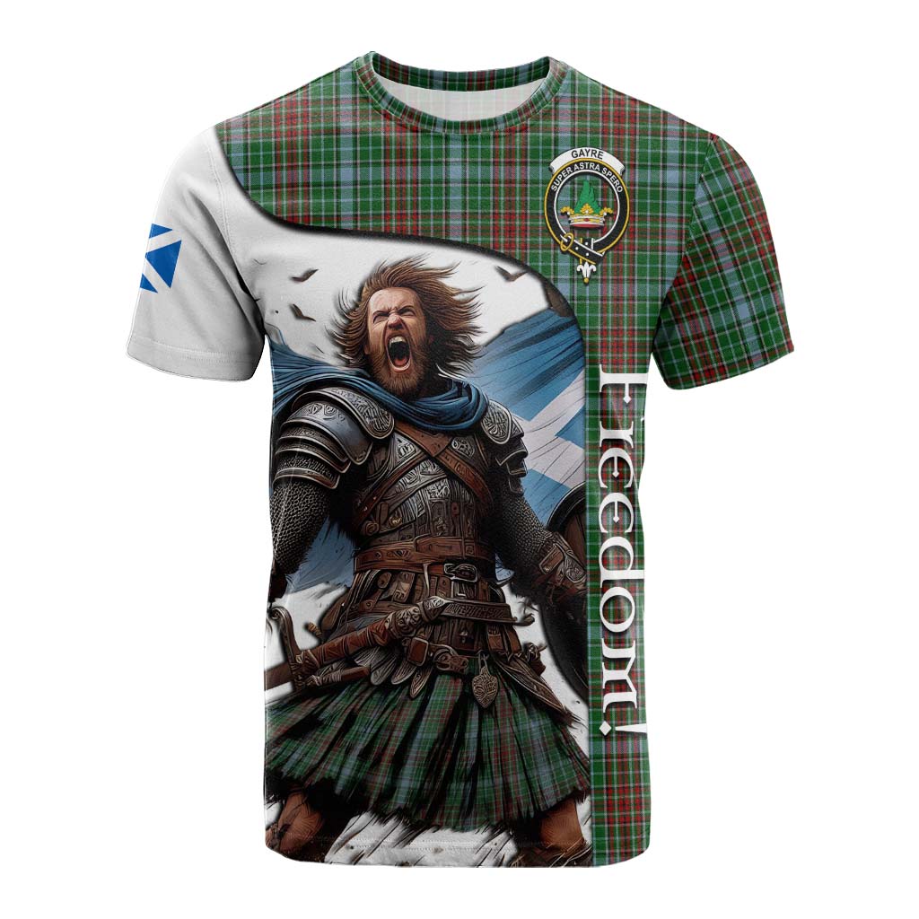 Tartan Vibes Clothing Gayre Crest Tartan Cotton T-shirt Inspired by the Freedom of Scottish Warrior