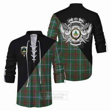 Gayre Tartan Ghillie Kilt Shirt with Family Crest and Military Logo Style