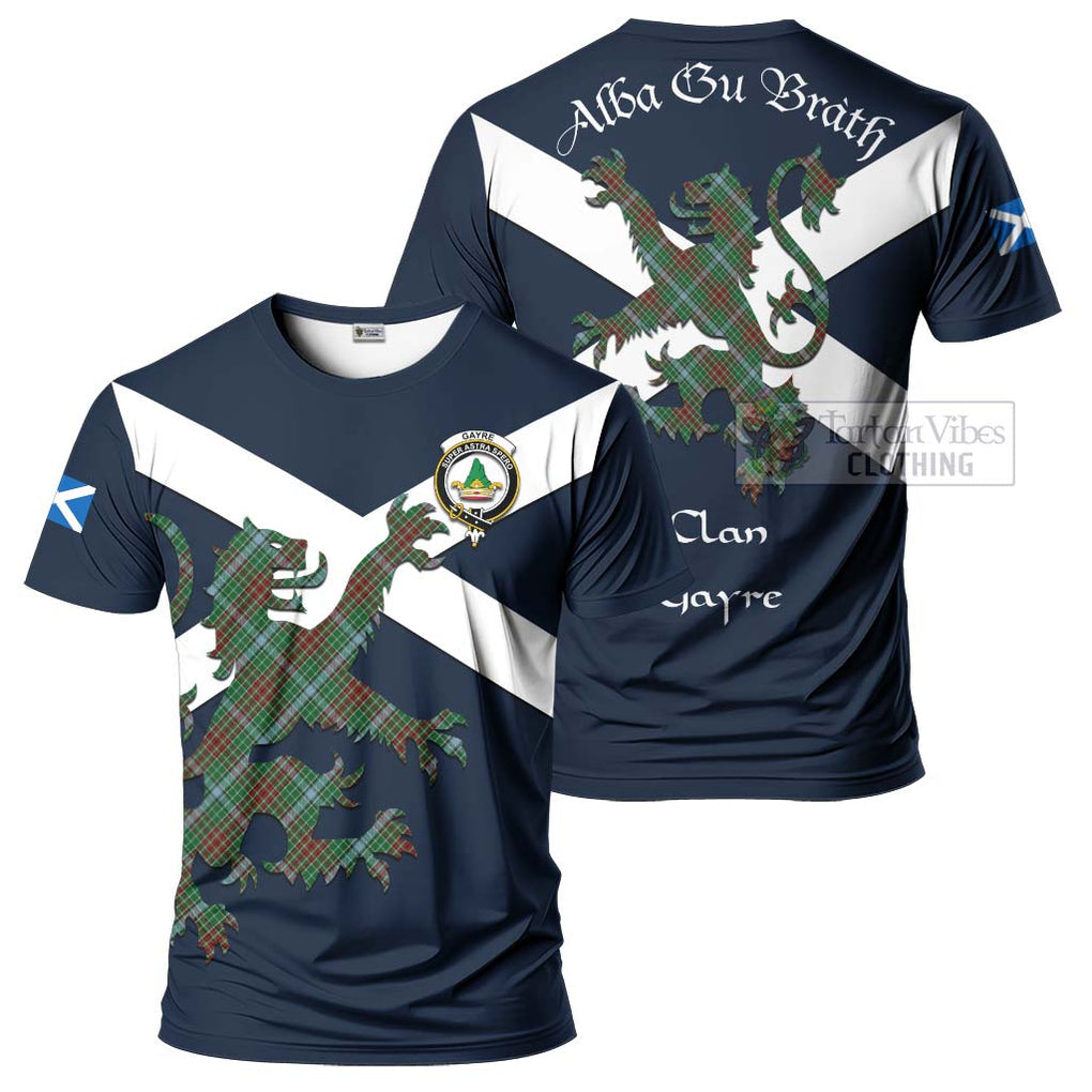 Tartan Vibes Clothing Gayre Tartan Lion Rampant T-Shirt – Proudly Display Your Heritage with Alba Gu Brath and Clan Name