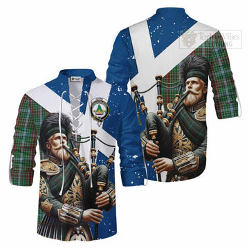 Gayre Tartan Ghillie Kilt Shirt with Family Crest Scottish Bagpiper Vibes