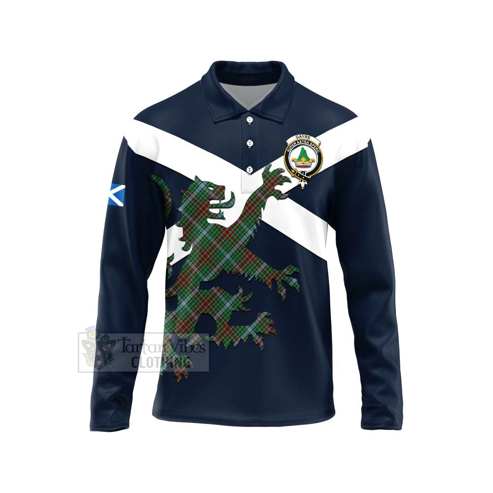 Tartan Vibes Clothing Gayre Tartan Lion Rampant Long Sleeve Polo Shirt – Proudly Display Your Heritage with Alba Gu Brath and Clan Name