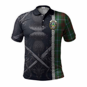 Gayre Tartan Polo Shirt with Family Crest Cross Sword Thistle Celtic Vibes