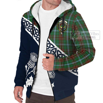 Gayre Tartan Sherpa Hoodie Featuring Thistle and Scotland Map