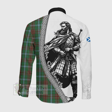 Gayre Tartan Clan Crest Long Sleeve Button Shirt with Highlander Warrior Celtic Style