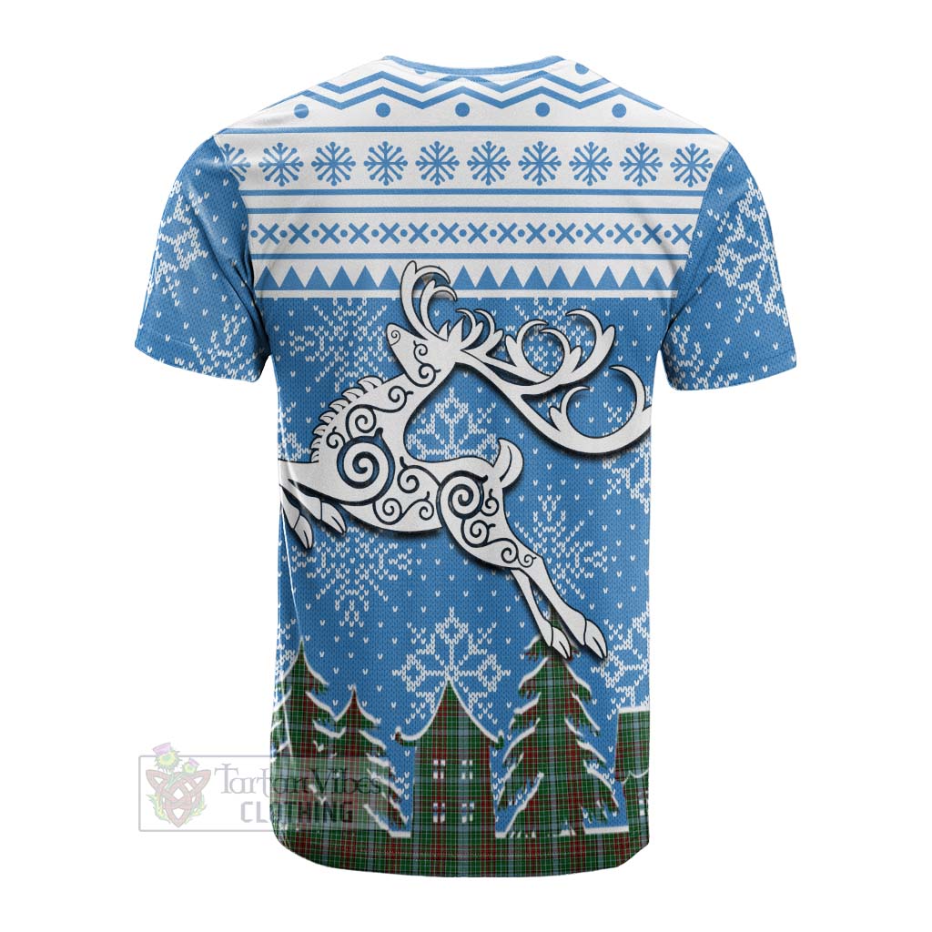 Tartan Vibes Clothing Gayre Clan Christmas Cotton T-shirt Celtic Reindeer Style