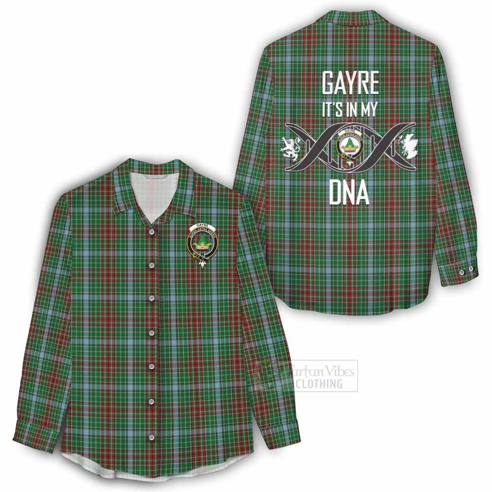 Tartan Vibes Clothing Gayre Tartan Women's Casual Shirt with Family Crest DNA In Me Style