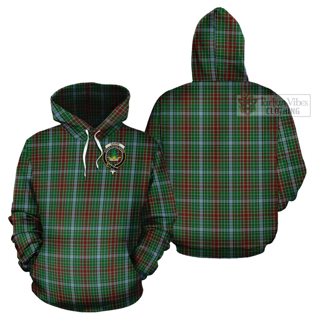 Gayre Tartan Cotton Hoodie with Family Crest Pullover Hoodie - Tartan Vibes Clothing