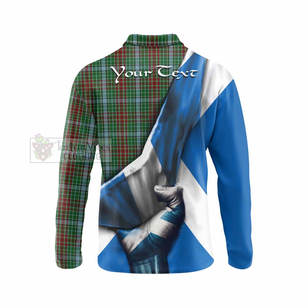 Tartan Vibes Clothing Gayre Tartan Long Sleeve Polo Shirt with Family Crest Scotland Patriotic Style