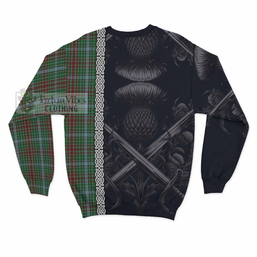 Tartan Vibes Clothing Gayre Tartan Sweatshirt with Family Crest Cross Sword Thistle Celtic Vibes