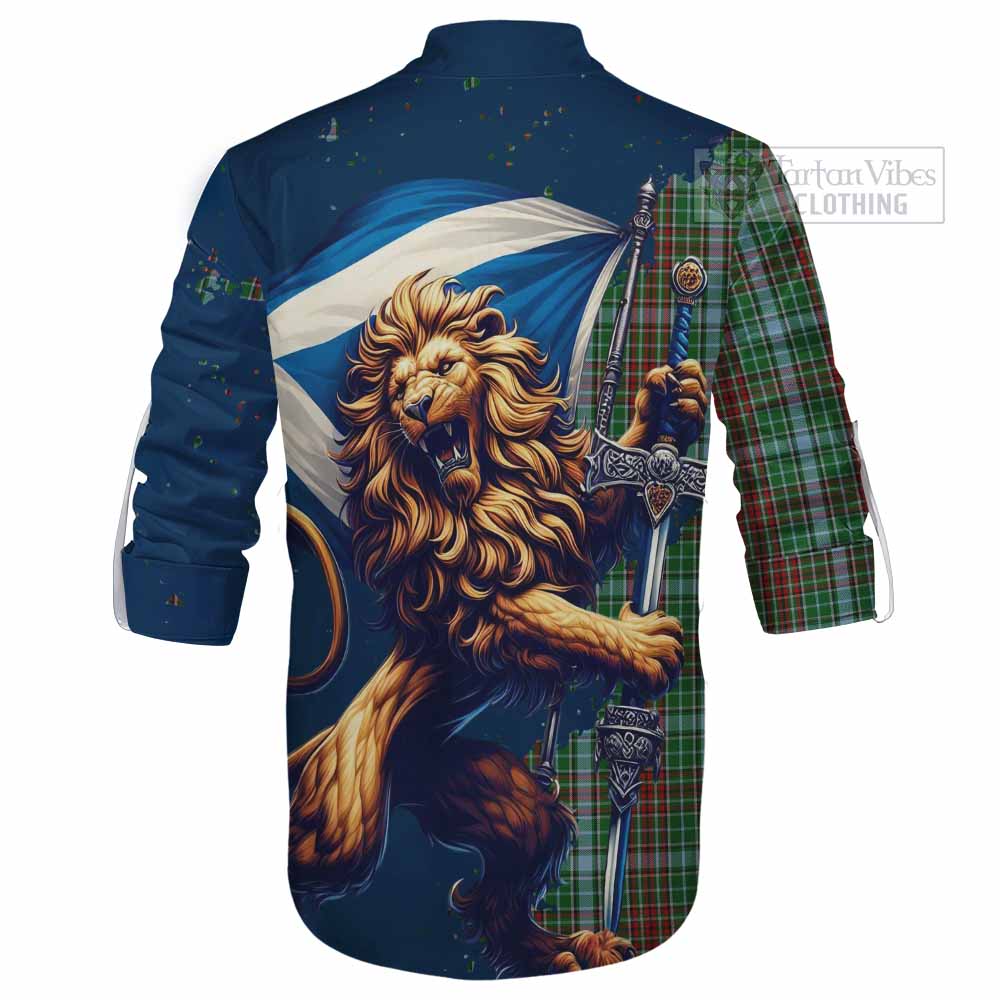 Tartan Vibes Clothing Gayre Tartan Family Crest Ghillie Kilt Shirt with Scottish Majestic Lion