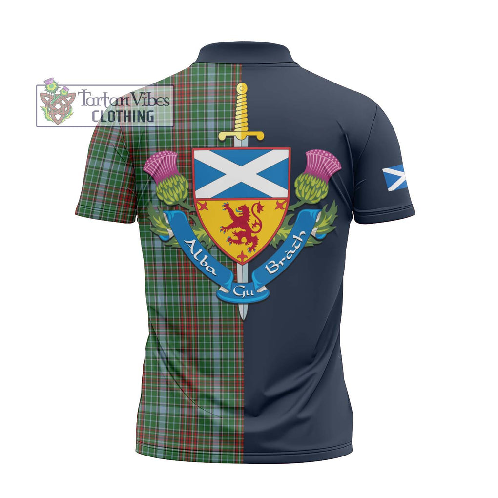 Tartan Vibes Clothing Gayre Tartan Zipper Polo Shirt with Scottish Lion Royal Arm Half Style