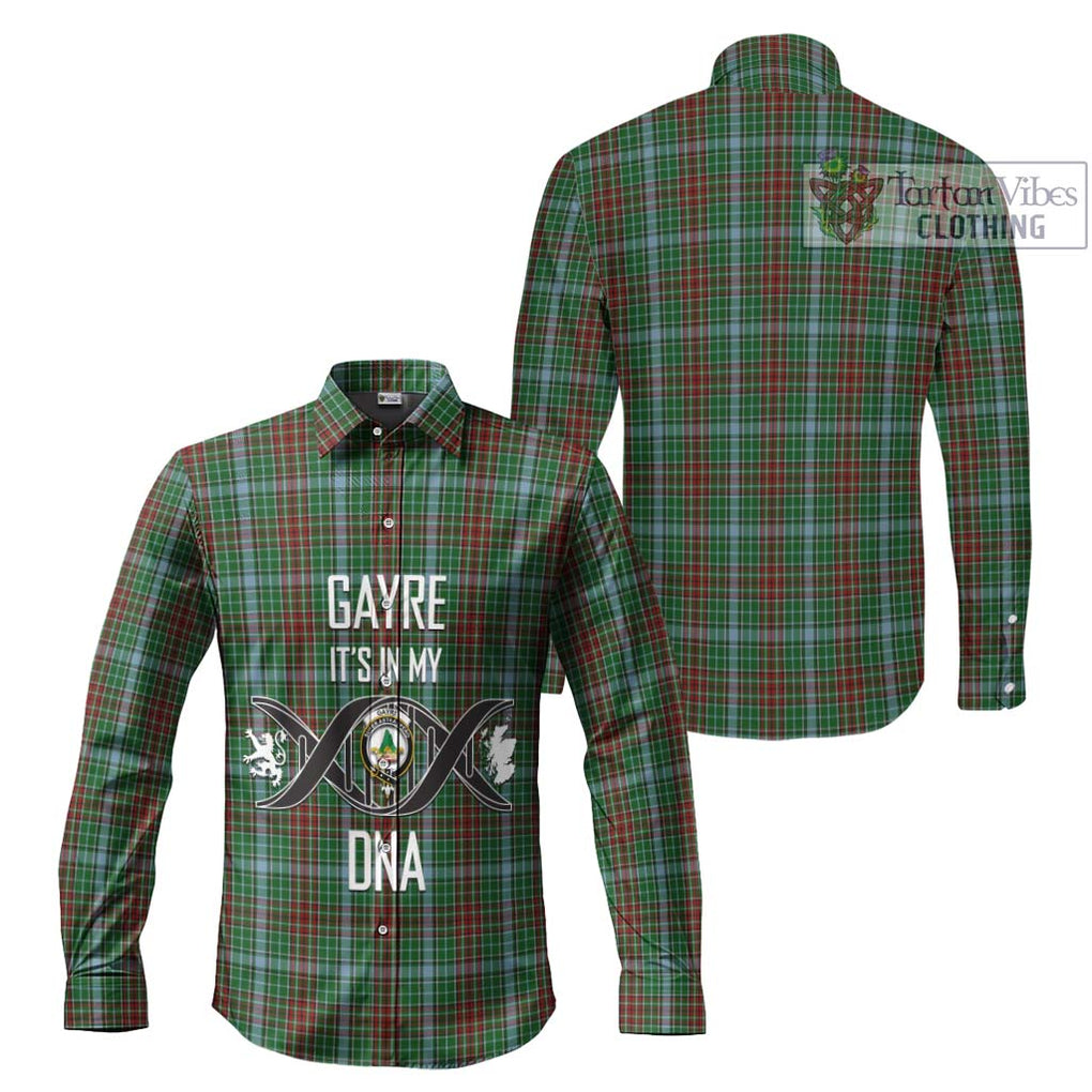 Gayre Tartan Long Sleeve Button Shirt with Family Crest DNA In Me Style Men's Shirt - Tartanvibesclothing Shop