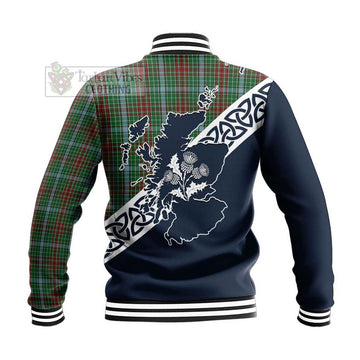 Gayre Tartan Baseball Jacket Featuring Thistle and Scotland Map