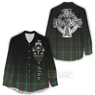 Gayre Tartan Women's Casual Shirt Featuring Alba Gu Brath Family Crest Celtic Inspired