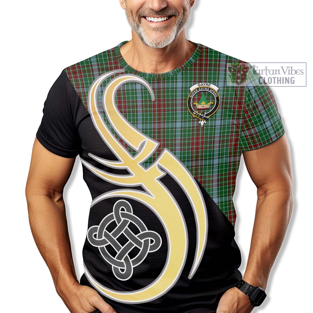 Tartan Vibes Clothing Gayre Tartan T-Shirt with Family Crest and Celtic Symbol Style