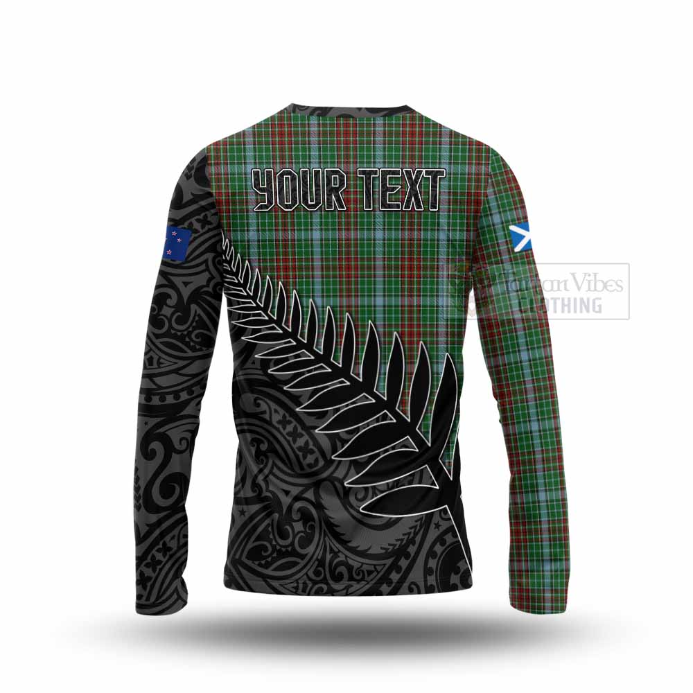 Tartan Vibes Clothing Gayre Crest Tartan Long Sleeve T-Shirt with New Zealand Silver Fern Half Style