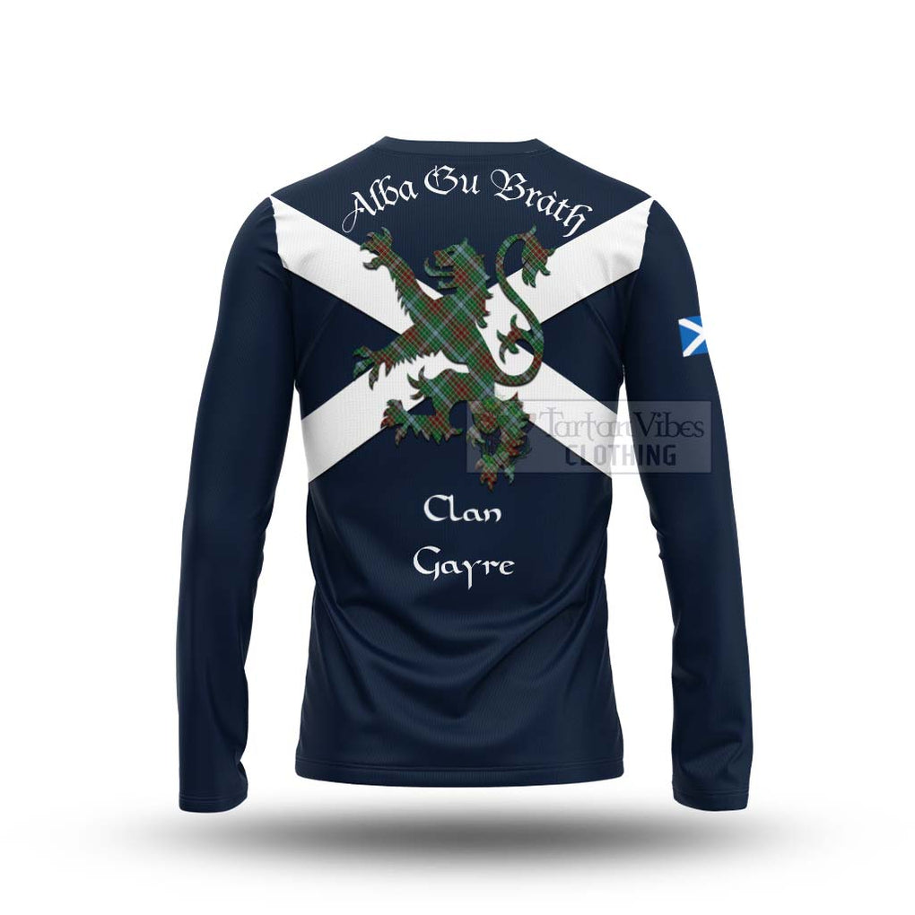 Tartan Vibes Clothing Gayre Tartan Lion Rampant Long Sleeve T-Shirt – Proudly Display Your Heritage with Alba Gu Brath and Clan Name