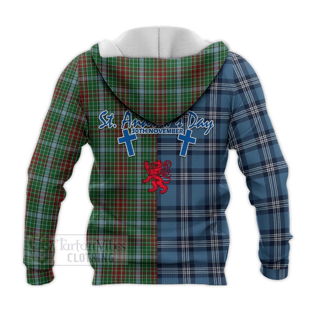 Tartan Vibes Clothing Gayre Tartan Knitted Hoodie Happy St. Andrew's Day Half Tartan Style