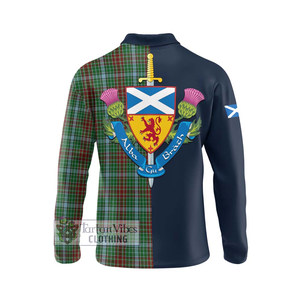 Tartan Vibes Clothing Gayre Tartan Long Sleeve Polo Shirt with Scottish Lion Royal Arm Half Style