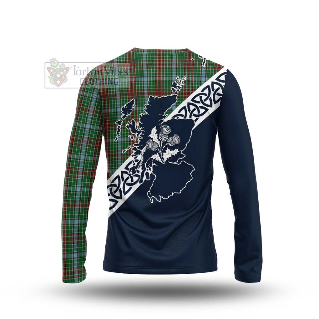 Tartan Vibes Clothing Gayre Tartan Long Sleeve T-Shirt Featuring Thistle and Scotland Map