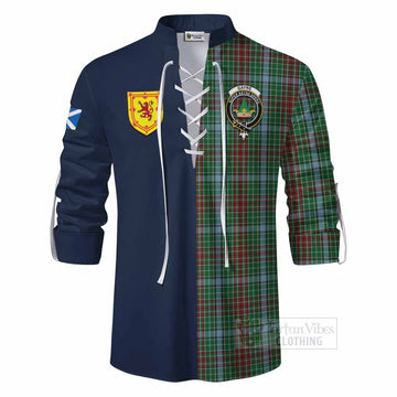 Gayre Tartan Ghillie Kilt Shirt Alba with Scottish Lion Royal Arm Half Style