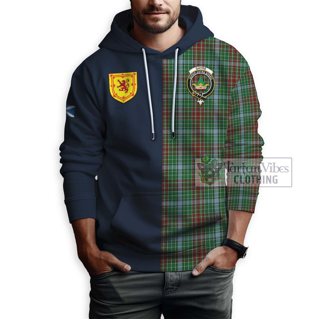 Tartan Vibes Clothing Gayre Tartan Hoodie with Scottish Lion Royal Arm Half Style